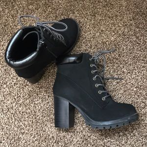 Charlotte Russe Black Combat Boots